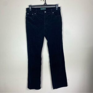 Lauren Jeans Co LRL Womens Pants Size 10 Classic Straight Bootcut Black Corduroy